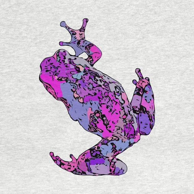 Magenta Tree Frog Climbing Colorful Purple Pink by Griffelkinn